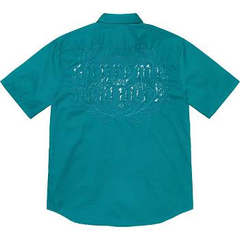 Aqua Supreme Croc Patch S/S Work Shirts | ZA385OR