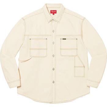 Beige Supreme Denim Painter Shirts | ZA389DN