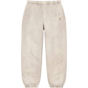 Beige Supreme Overdyed S Logo Sweatpant Pants | ZA402MA