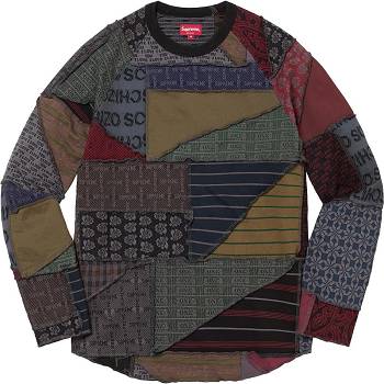 Black / Multicolor Supreme Patchwork Jacquard L/S Top Sweaters | ZA325QZ