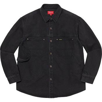Black Supreme Denim Painter Shirts | ZA390FM