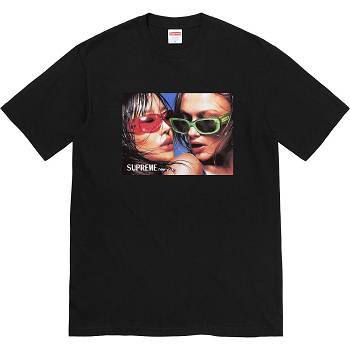Black Supreme Eyewear Tee T Shirts | ZA227UT