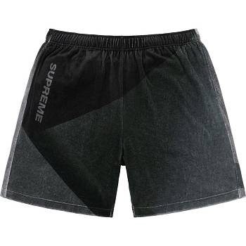 Black Supreme Geo Velour Shorts | ZA363DN