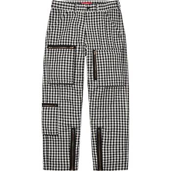 Black Supreme Gingham Flight Pant Pants | ZA392HK