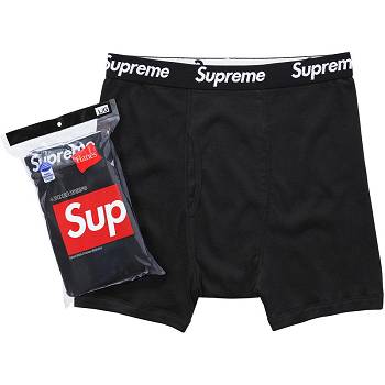 Black Supreme Hanes® Boxer Briefs (4 Pack) Underwear | ZA102SO