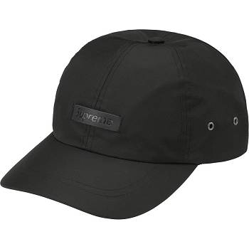 Black Supreme Leather Patch 6-Panel Hats | ZA121TV