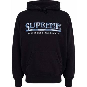 Black Supreme Logo Embroide Hoodie | ZA473LH