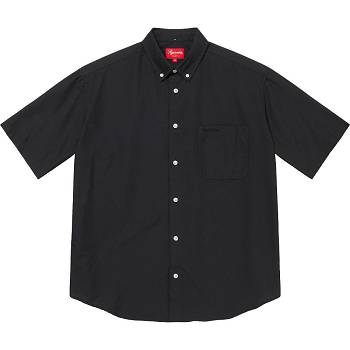 Black Supreme Loose Fit S/S Oxford Shirts | ZA384IS