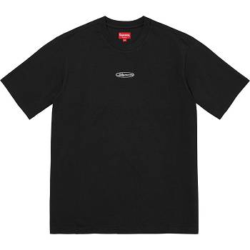 Black Supreme Oval Logo S/S Top Sweaters | ZA337DN