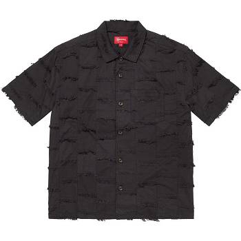 Black Supreme Patchwork S/S Shirts | ZA376MA