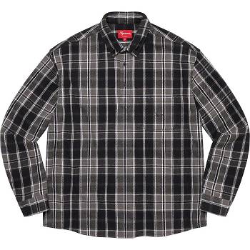 Black Supreme Pullover Plaid Flannel Shirts | ZA379EX