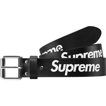 Black Supreme Repeat Leather Belt Belts | ZA162ZG
