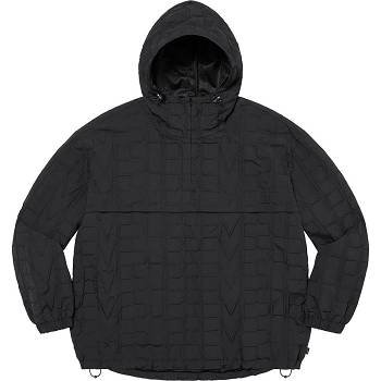 Black Supreme Repeat Stitch Anorak Jackets | ZA442FM