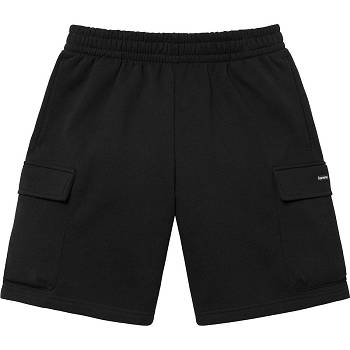 Black Supreme Small Box Baggy Cargo Sweat Shorts | ZA369LH
