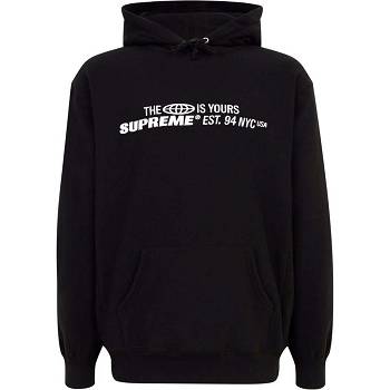 Black Supreme The World Is Yours Printed Hoodie | ZA463OR