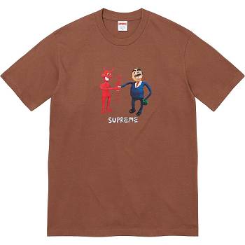 Brown Supreme Business Tee T Shirts | ZA215XF