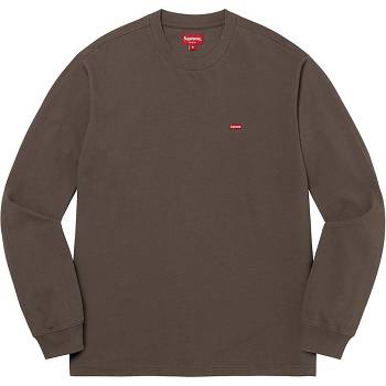 Brown Supreme Small Box L/S Tee Sweaters | ZA341JJ