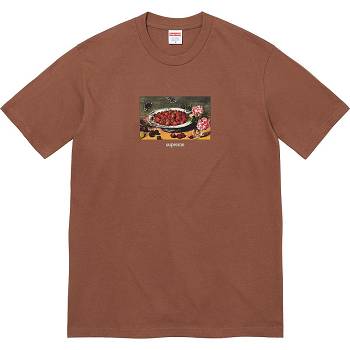 Brown Supreme Strawberries Tee T Shirts | ZA251TV