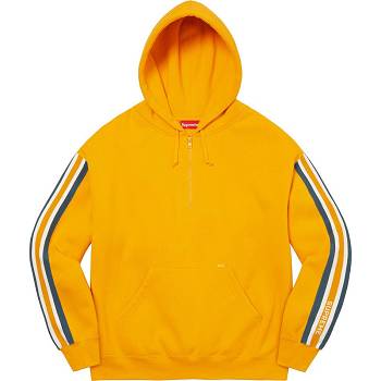 Gold Supreme Half Zip Hooded Sweatshirts | ZA294CE