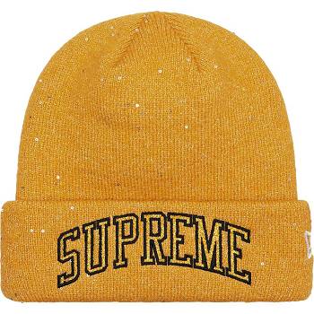 Gold Supreme New Era® Metallic Arc Beanie Hats | ZA147TV