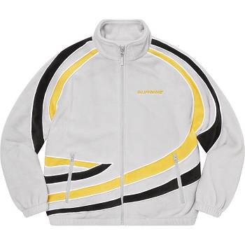Grey Supreme Racing Fleece Jackets | ZA445JJ