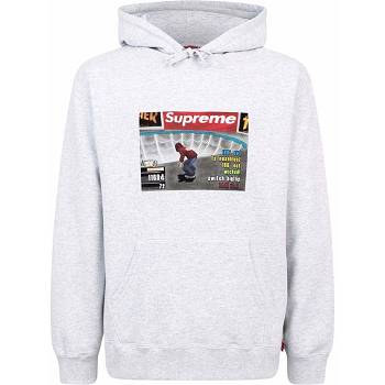Grey Supreme X Thrasher Logo Print “FW21” Hoodie | ZA455QZ