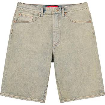 Khaki Supreme Baggy Denim Shorts | ZA357UT