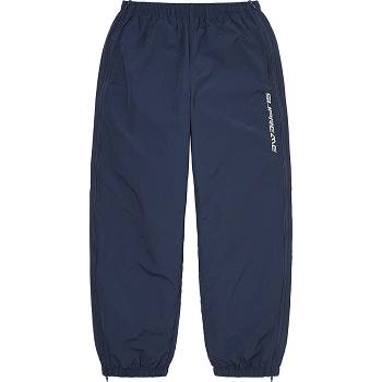 Navy Supreme Full Zip Baggy Warm Up Pant Pants | ZA430WY