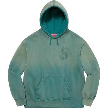 Navy Supreme Overdyed S Logo Hooded Sweatshirts | ZA280IS