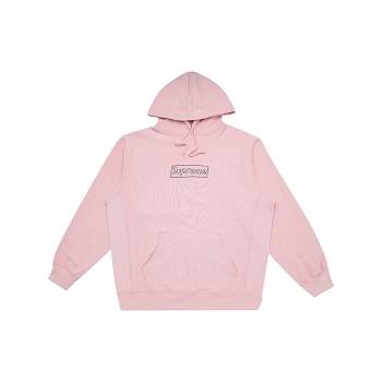 Pink Supreme Kaws Chalk Real Hoodie | ZA477VD