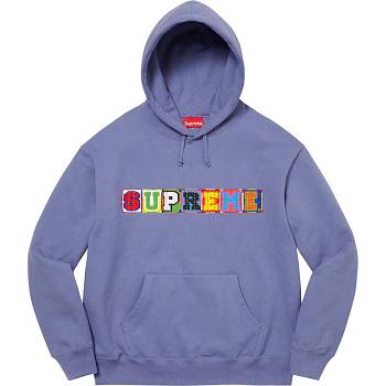 Purple Supreme Beaded Hooded Sweatshirts | ZA274WY