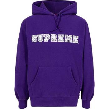 Purple Supreme Lace Detail Logo Hoodie | ZA476CE