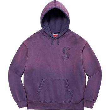 Purple Supreme Overdyed S Logo Hooded Sweatshirts | ZA276RW