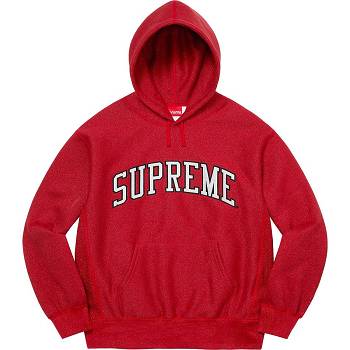 Red Supreme Glitter Arc Hooded Sweatshirts | ZA296BC