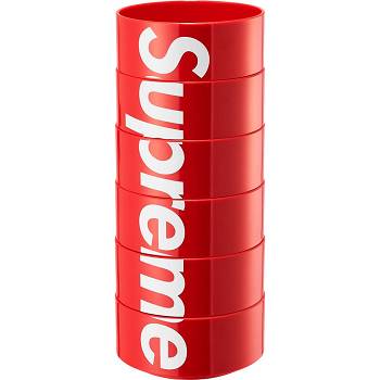 Red Supreme Heller Bowls (Set of 6) Accessories | ZA179AP
