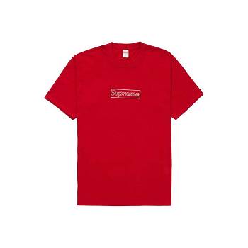 Red Supreme Kaws Chalk T Shirts | ZA199TV