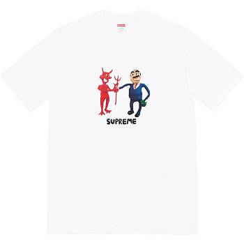 White Supreme Business Tee T Shirts | ZA217VD