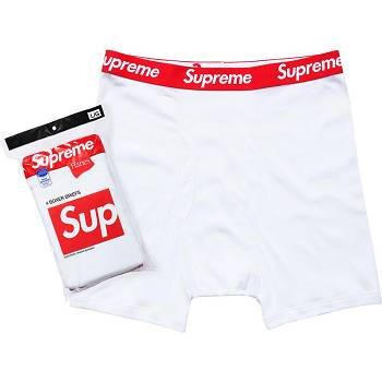 White Supreme Hanes® Boxer Briefs (4 Pack) Underwear | ZA101AP
