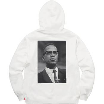 White Supreme Malcolm X For Hoodie | ZA472KI