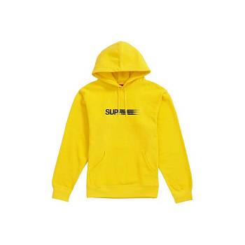 Yellow Supreme Motion Logo Hooded Sweatshirts | ZA264KI